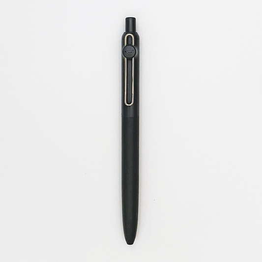 uni-ball zento standard model water based ink ballpoint pen in slate gray against white background