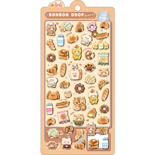 Bonbon Drop Themed Puffy Stickers
