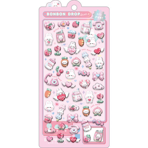 Bonbon Drop Themed Puffy Stickers