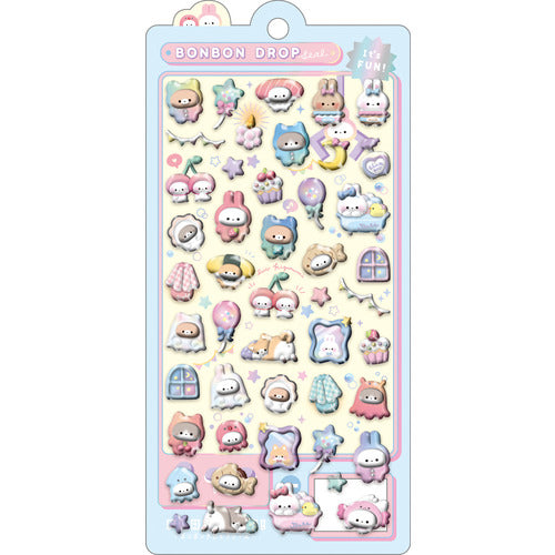 Bonbon Drop Themed Puffy Stickers
