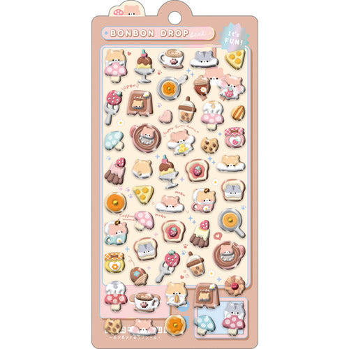 Bonbon Drop Themed Puffy Stickers