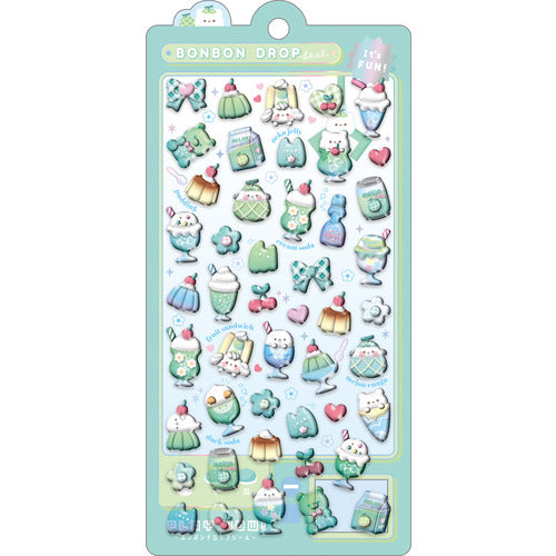 Bonbon Drop Themed Puffy Stickers
