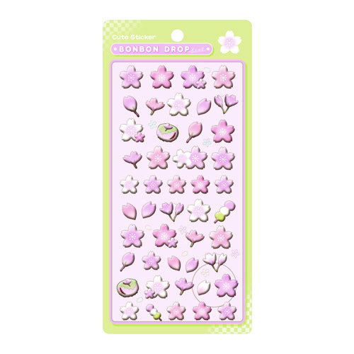 Bonbon Drop Japanese Pattern Puffy Stickers