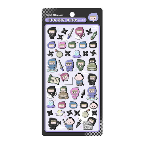 Bonbon Drop Japanese Pattern Puffy Stickers