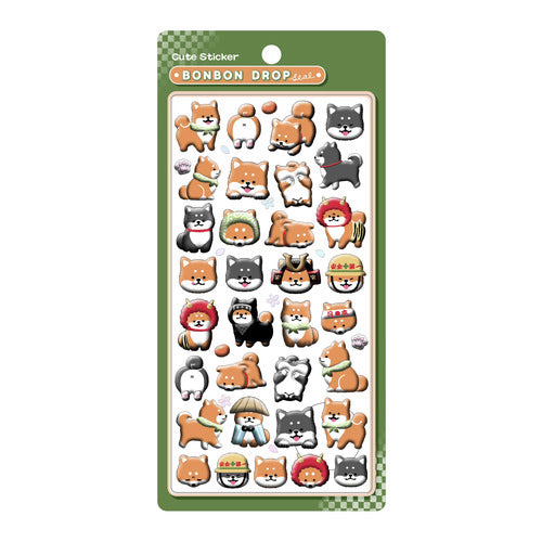 Bonbon Drop Japanese Pattern Puffy Stickers