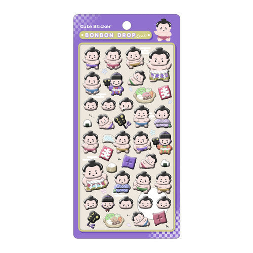 Bonbon Drop Japanese Pattern Puffy Stickers