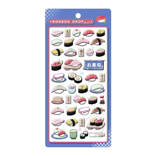 Bonbon Drop Japanese Pattern Puffy Stickers