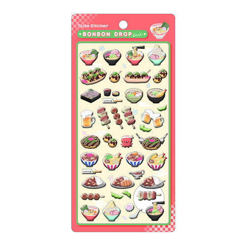 Bonbon Drop Japanese Pattern Puffy Stickers
