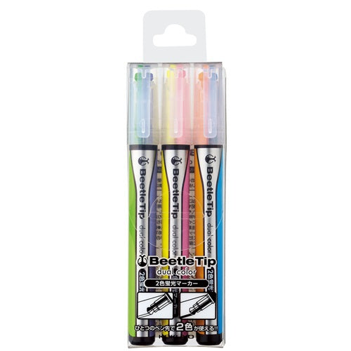 Kokuyo Dual Color Highlighter Marker 3-Pack - None