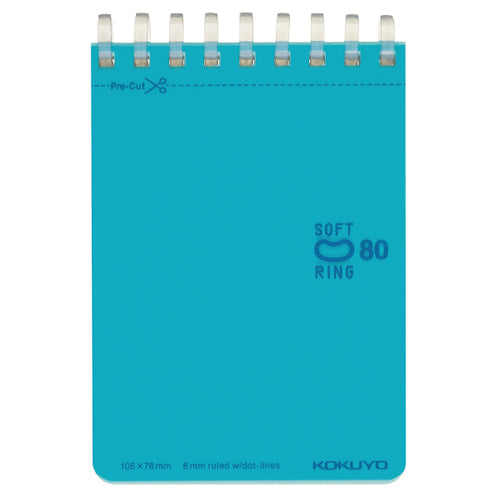 Kokuyo Soft Ring Memo Dot Ruled Notebook A7 80 Sheets - None