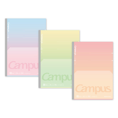 Campus Flat Kimochii Positive & Relax Notebook 3-Pack [LIMITED] (Kokuyo)
