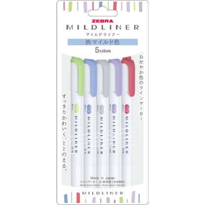 Mildliner Highlighter & Marker Pen 5-Color Set (Zebra)