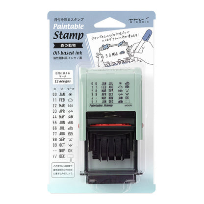Paintable Self-Inking Rotating Date Stamp (MIDORI)