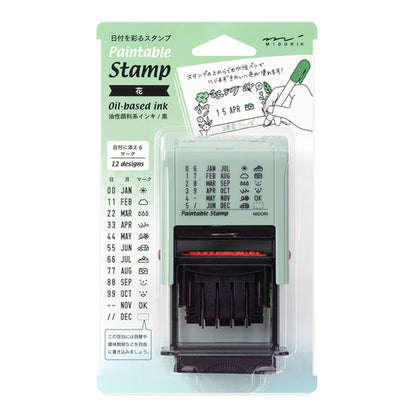 Paintable Self-Inking Rotating Date Stamp (MIDORI)