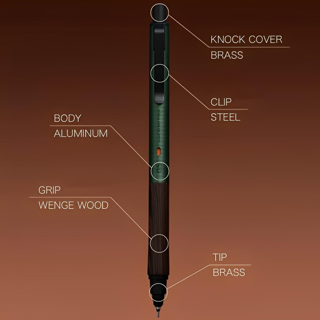 Kuru Toga Wood Mechanical Pencil (uni Mitsubishi Pencil)