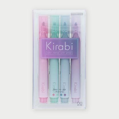 Kirabi Glitter Marker Pen [4-Color Set] (Sun-Star Stationery)