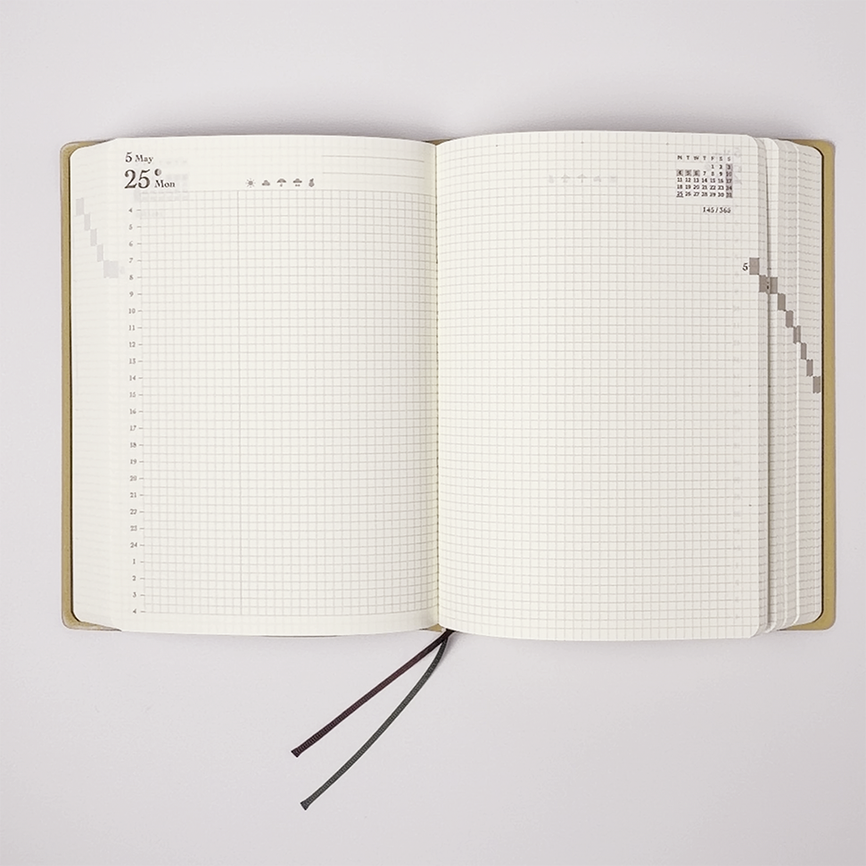 hibino 2 Pages/Day A6 Daily Journal (MIDORI)