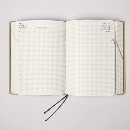 hibino 2 Pages/Day A6 Daily Journal (MIDORI)