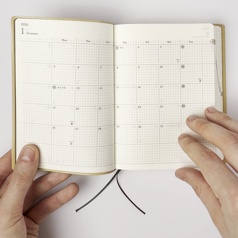 hibino 2 Pages/Day A6 Daily Journal (MIDORI)