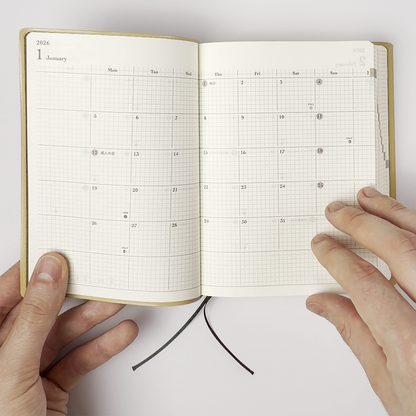 hibino 2 Pages/Day A6 Daily Journal (MIDORI)